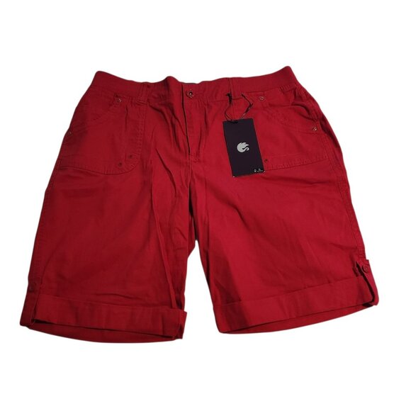 Gloria Vanderbit Shorts High Rise Red Womens Size 14 36-38×10 Stretch Waist NEW - Picture 1 of 15